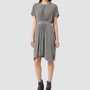 ALLSAINTS Nevis Draped Silk Dress